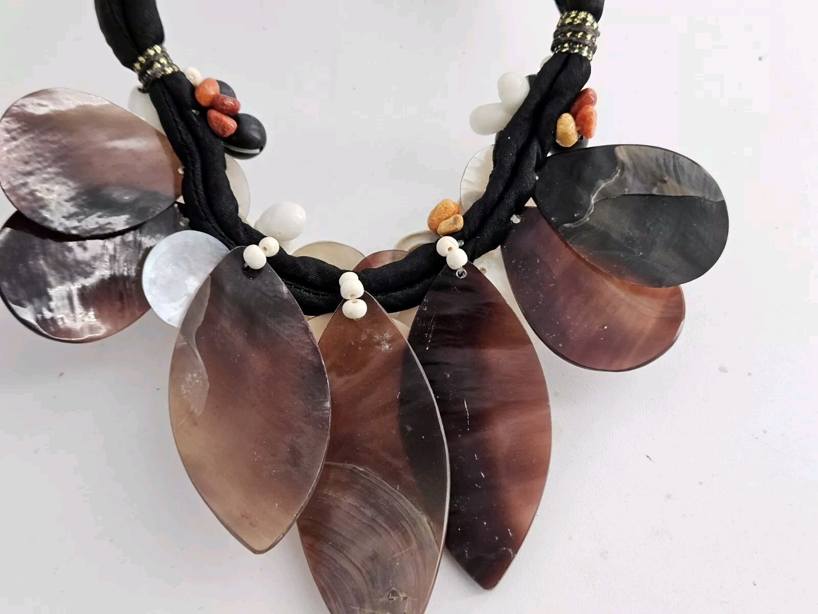 Vintage Boho Couture Statement Seashell Necklace … - image 9