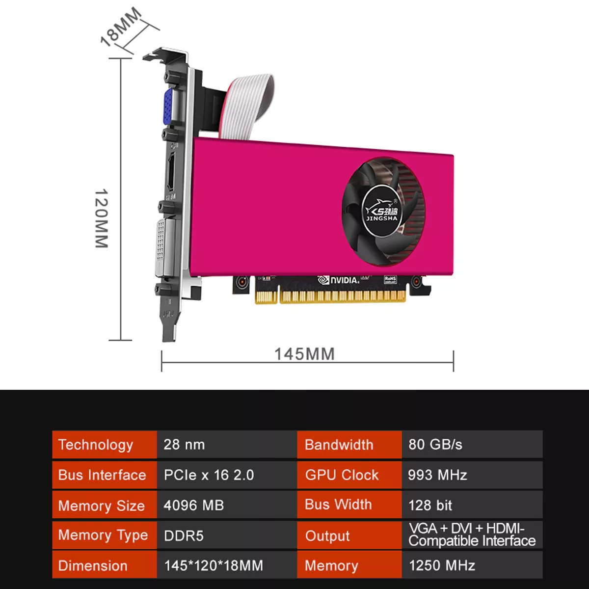 GT740 4G Independent Graphics Card High Definition Display Interface HDMI