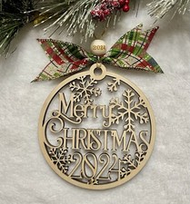 Christmas Ornament, Handmade, 2024, Rustic Holiday Decor, Wooden Ornament, Gift