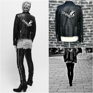 celine leather jacket hedi