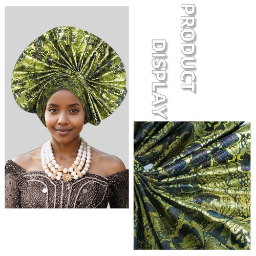 Gorra musulmana africana mujer nigeriana boda fiesta envoltura sombrero gele automático corbata - Imagen 32 de 40