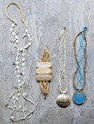 JEWELRY LOT VTG -MOD BEADED NECKLACE SHELL + MOP BRACELET GLASS BEADS BEACH BOHO — photo 6