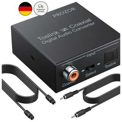 PROZOR Digitaler Audio-Konverter Toslink Koaxial 192 kHz DTS Dolby AC3 5.1CH