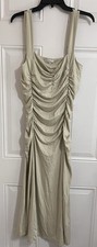 Reformation Suvi Sleeveless Knit Midi Dress Ruched Stretch Party Pale Green XL