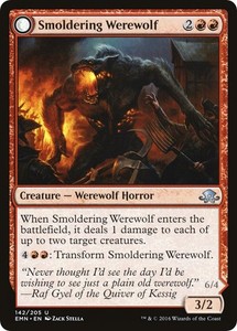 Smoldering Werewolf // Erupting Dreadwolf - Eldritch Moon #142 Uncommon