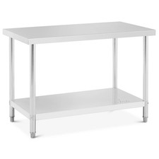 Tavolo Inox Acciaio Inossidabile Banco Da Lavoro Regolabile 120 X 60 Cm 110 Kg