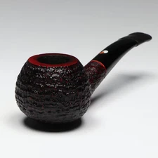 Gently Used Claudio Cavicchi Sandblasted Diplomat Estate Pipe w/leather pouch