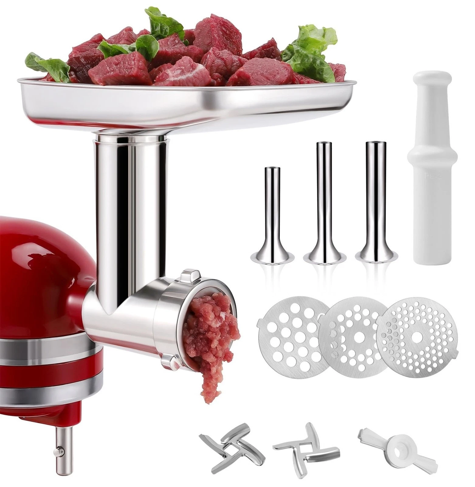 KINGEAGLE Food Grinder Attachment for KitchenAid Mixers,Stainless Steel Dishw...