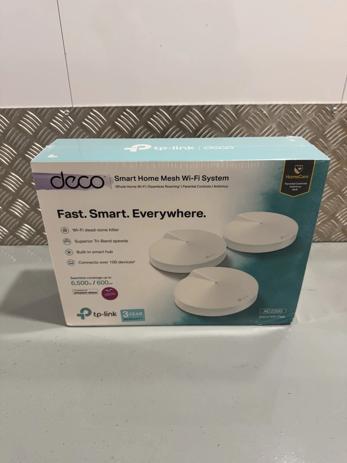 TP-Link Deco M9 Plus AC2200 Smart Home Mesh Wi-Fi System 3 Pack Brand New