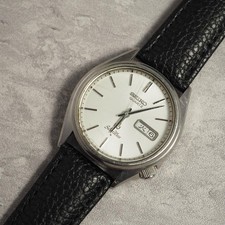 SEIKO Silver Wave Men's Watch Quartz Day-Date Vintage Analog From Japan