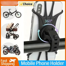 Cell Phone Silicone Mount Holder GPS Motorcycle MTB Bike Bicycle 360 Rotation