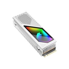 RGB Sync M.2 NVMe SSD Heatsink with Bulit-in Fan and Thermal Pad, Ultra White