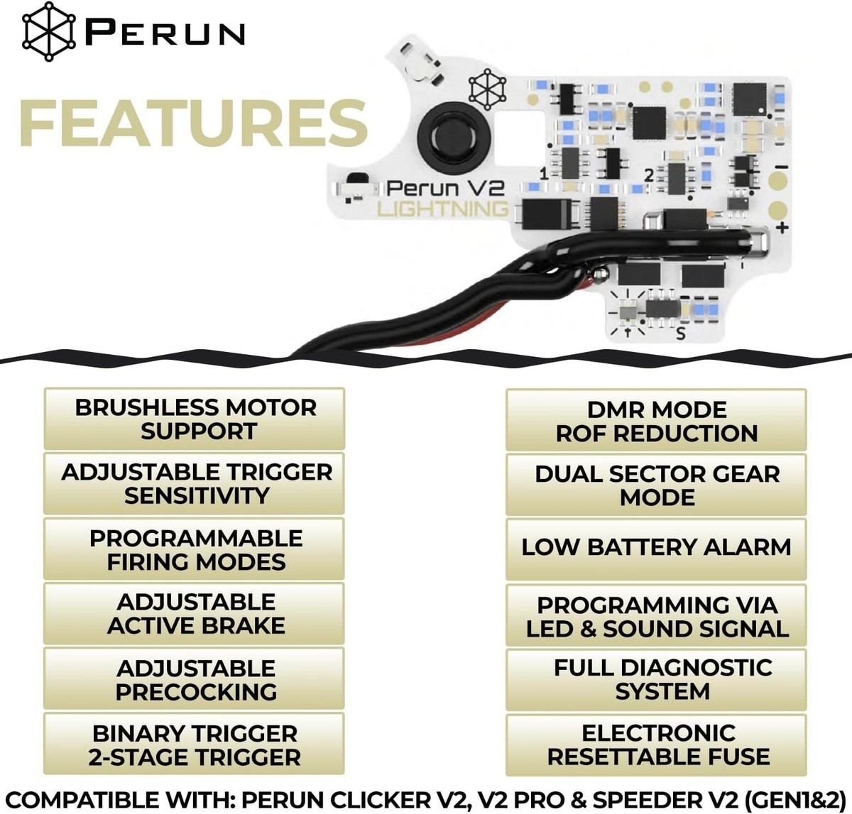 Perun V2 LIGHTNING Mosfet for V2 Gearbox in Tokyo Marui Design