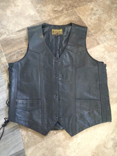 Vintage Hudson Leather Vest Black Small