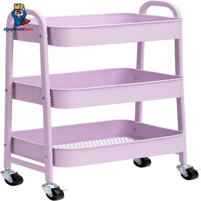 3-Tier Metalltrolley | Schwenkbar mit Blockiersystem | 40x30x70 cm