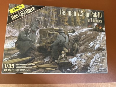 DAS WERK  MAQUETTE GERMAN 7,5CM PAK40 WITH 4 FIGURES 1/35 6602
