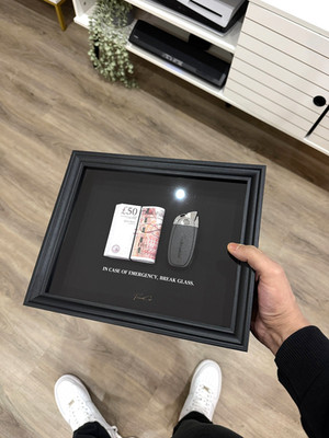 Im Notfall Lamborghini Schlüssel & Pfund Geldrahmen von FramedCash 25x20cm 