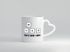 WASD | Zocker | Gamer | Gaming - Herz Tasse Weiß
