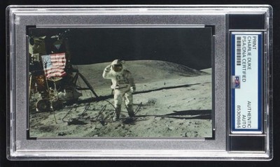 Charlie Duke Signed NASA Photo (PSA) 10th Person to Walk on the Moon
