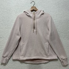 Athleta Cozy Karma 1/4 Zip Hoodie Kangaroo Pocket Fleece Pullover Sweater Size M