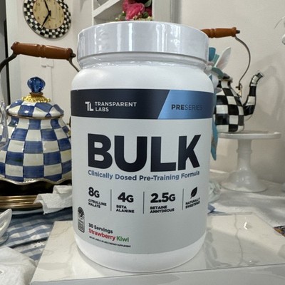 Transparent Labs Bulk Pre-Workout Powder Formula Strawberry Kiwi 1.35lbs 30 Serv