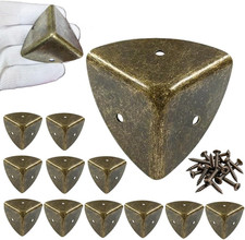 12PCS Antique Corner Protectors with Screws, Rust-Proof Decorative Edge Guard