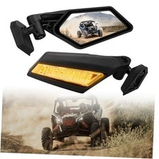 X3 Side Mirrors with LED Turn Signal Lights, UTV Side View Mirror with Light