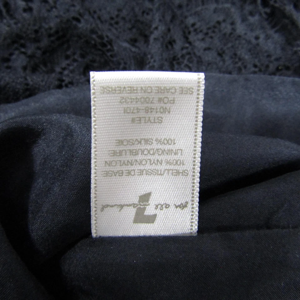 7 For All Mankind 裙子女式小号黑色蕾丝分层迷笛丝绸衬里优雅 — 第 4/4 张图片