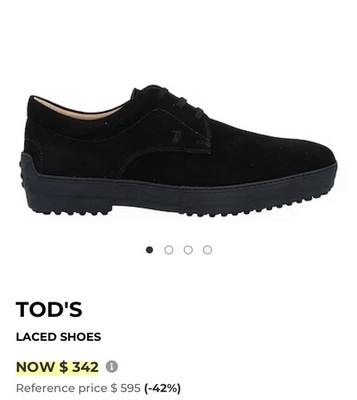 Tod s Laced Up Shoes Mens Size 12 Tods Black Suede Retail $500