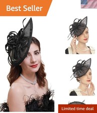 Feather and Mesh Detailed Fascinator Hat for Weddings and Cocktail Events