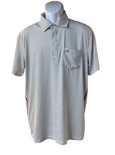 G Fore Shirt Mens L White Black Striped Performance Golf Polo Performance Casual