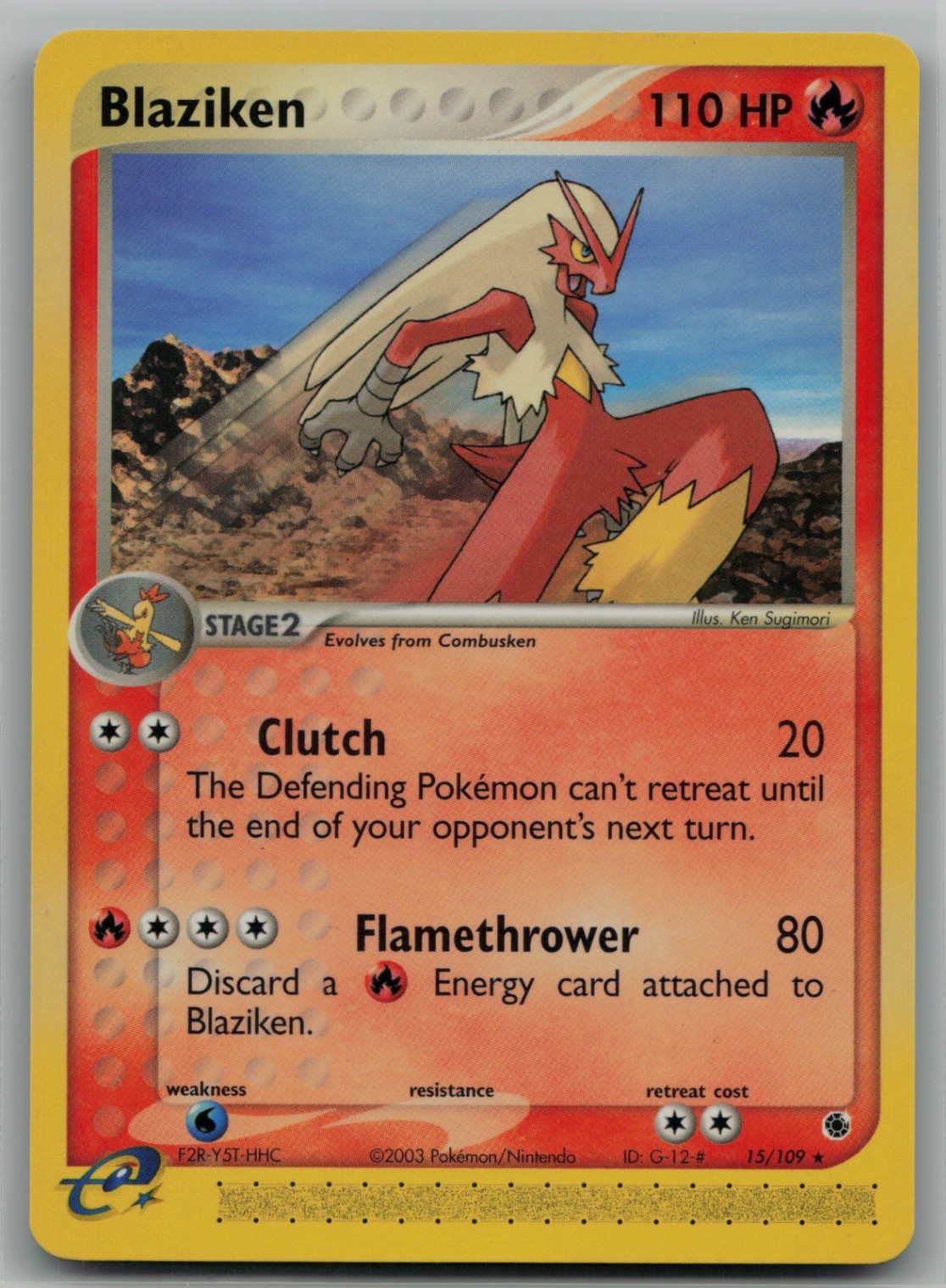 Blaziken - Rare Ruby and Sapphire 15/109 NM