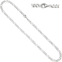 "Jobo \"49108\" Figarokette 925 Silber Diamantiert 50 Cm Kette Halskette Silberket"