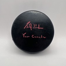 Grant Fuhr Signed Hockey Puck Inscribed 