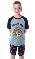 Harry Potter Boys' Hogwarts Castle Raglan Shirt and Shorts 2 PC Pajama Set