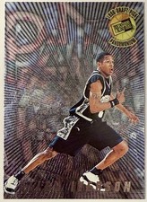 1996 Press Pass Allen Iverson Pandemonium Rookie Card #PM7 76ers. rookie card picture