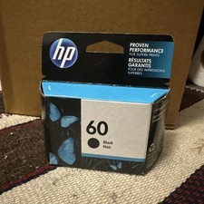HP 60 Black Ink Cartridge CC640WN 140 Genuine OEM Original New Sealed 10/2022