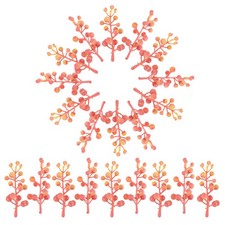 Artificial Pink Stems 20pcs Fake Snowy Pink Picks Holly Berries for DIY Wreat...