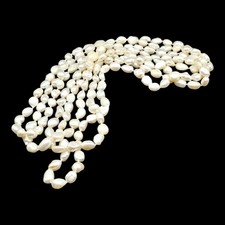 8-10 mm Genuine Baroque White Freshwater Pearl Long Necklace 42  