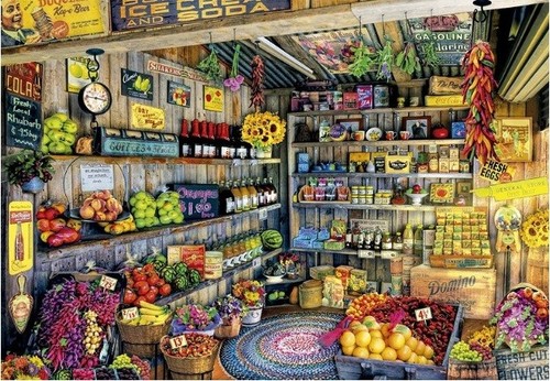 New Educa Jigsaw Puzzle 2000 Pieces 17128 The Farmers Market - Picture 2 of 2