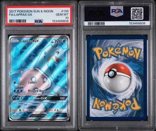 PSA 10 Lapras GX 139/149 Full Art Holo Rare Pokémon 2017 Sun & Moon GEM MINT