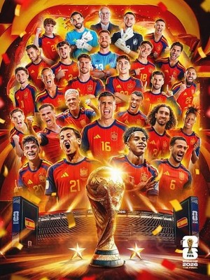 Spain World Cup 2026 Team Trophy Celebration Poster