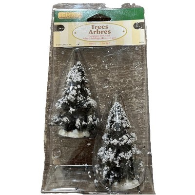 LEMAX  CHRISTMAS TREE SNOW VILLAGE ACCESSORY 1 SET OF 2 - 4'' EVERGREENS