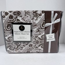 SL SPIRIT LINEN HOME - Queen Sheet Set Chocolate Microfiber Deep Pkt