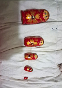 Russian Matryoshka Nesting Dolls Lot of 3 Sets, Handmade Hand-Painted