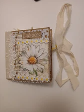  Handmade  Daisy Summer  Unique Paper Lunch Bag Junk Journal Ooak 