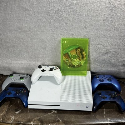 Microsoft Xbox One S Model 1681 Console 365GB Tested  5 Controllers 1 Game