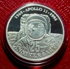 1994 Apollo 11-25th. Anniversary Round 1 Troy oz.999 Silver-Capsule