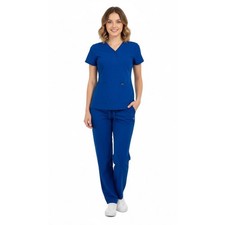 Adar Pro Women's Scrub Set XS Royal Blue V-Neck Top  Pants Workwear