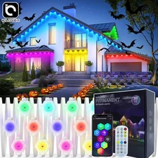 Permanent Outdoor Lights Christmas Waterproof Eaves RGB LED Remote & APP Control